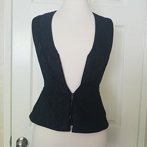 BCBG Max Azaria Black Zip Front Vest